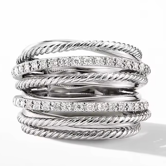 New! Wedding bridal  Silver and crystal Women's Ring - Picture 4 of 5